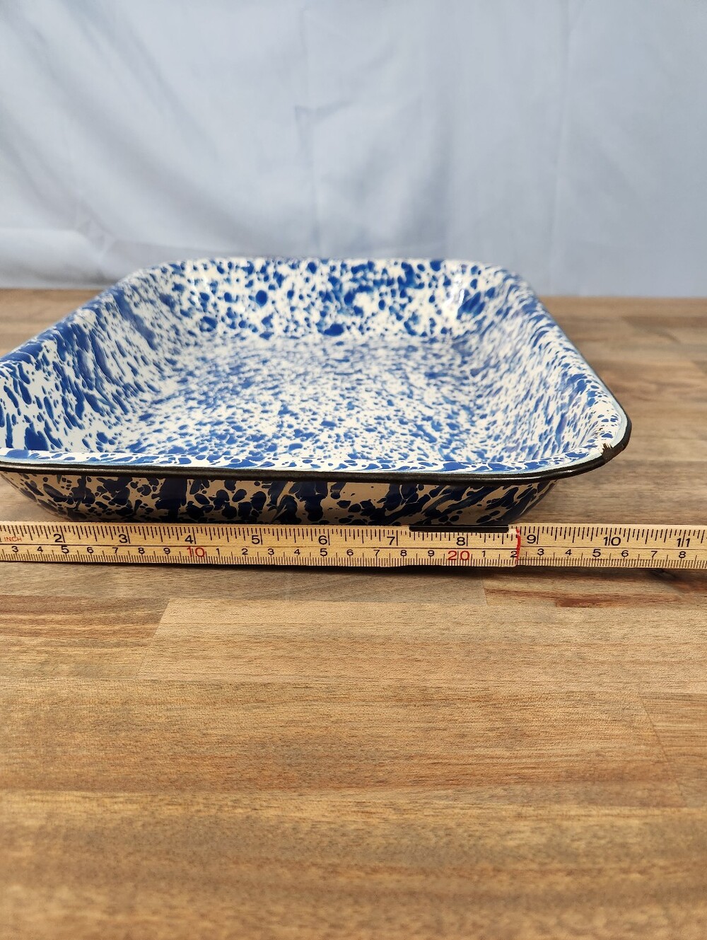 Vintage Blue & White Splatter Enamel Pan - Picture 9 of 10